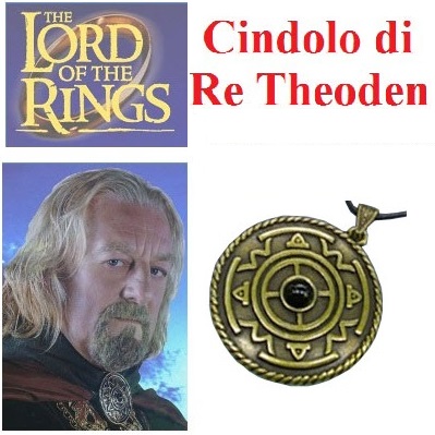 Ciondolo di re theoden - riproduzione ufficiale new line cinema del film il signore degli anelli.